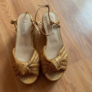 Casadei glitter platform sandals. Size 401/2